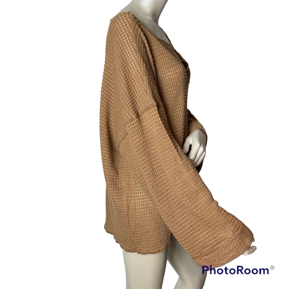 JODIFL Walnut Brown Waffle Knit Long Sleeve Top - Picture 3 of 10
